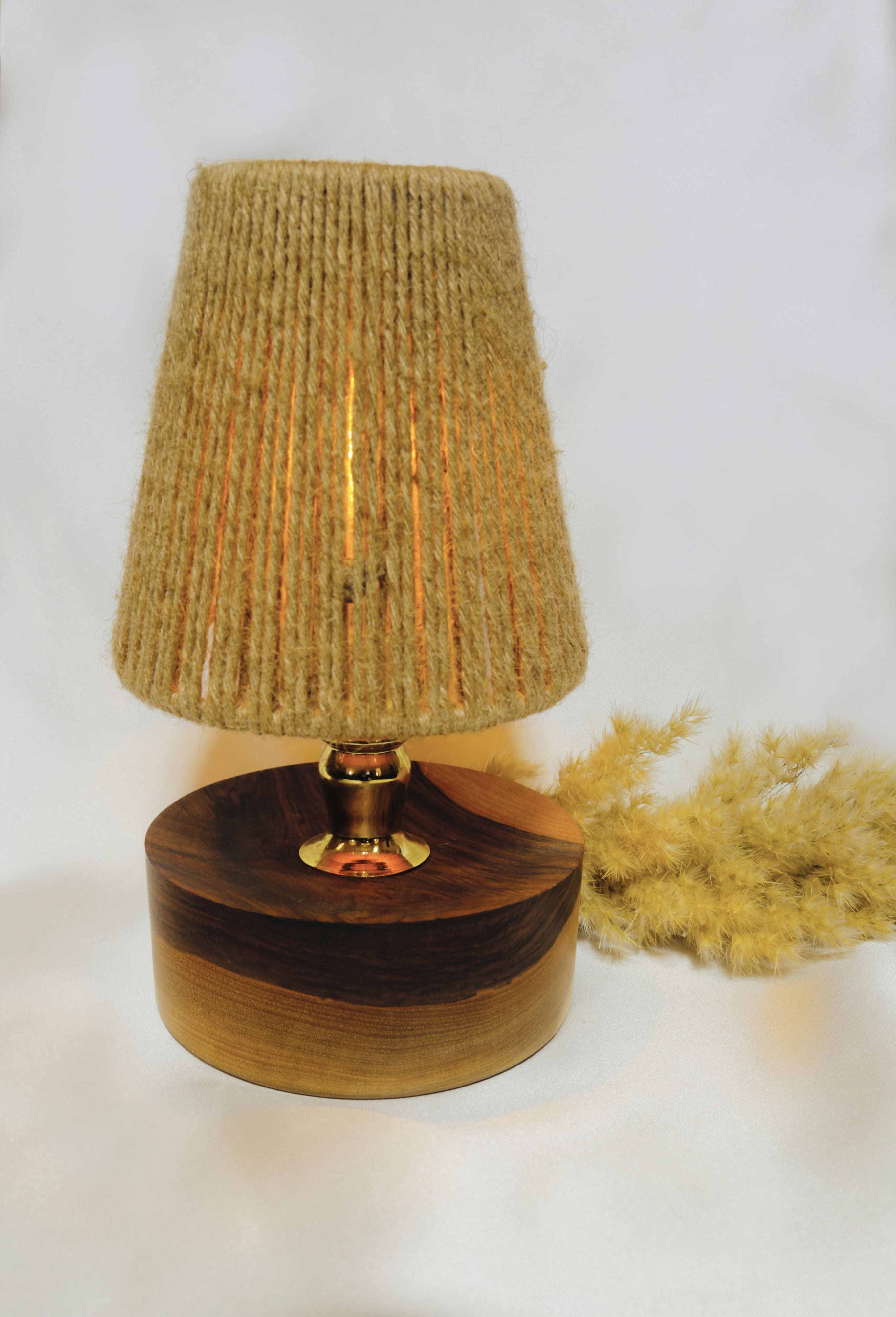 Wooden bedside lamp