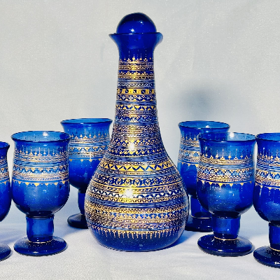 Handmade miniature Herati glassware